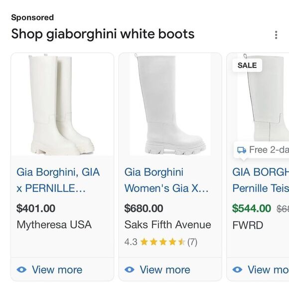 Gia Borghini White Tubular Moon Boots - Picture 7 of 10